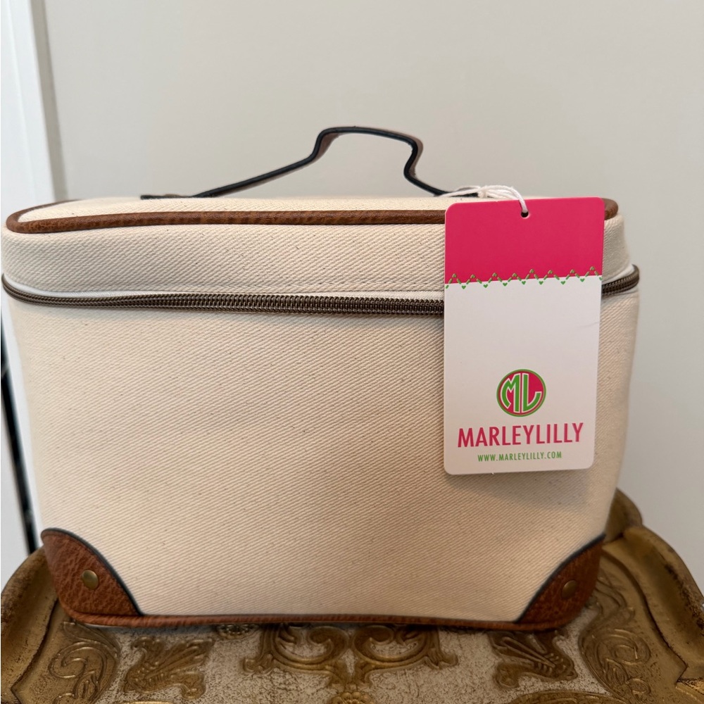 Marleylilly Cream and Brown Canvas Bag